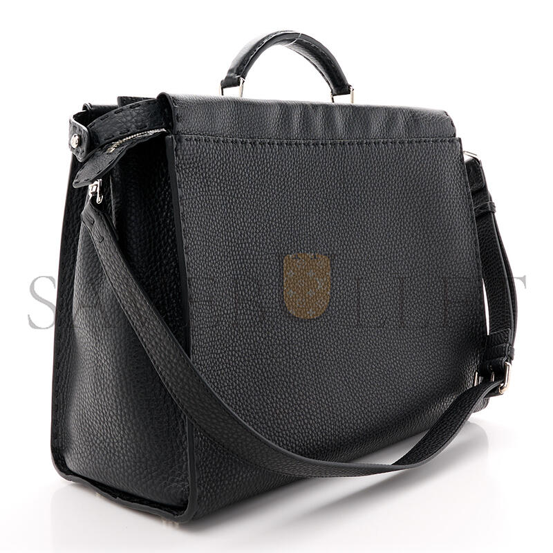 F**di cuoio romano selleria monster eyes inlay large peekaboo satchel black sunflower (42*34*18cm)